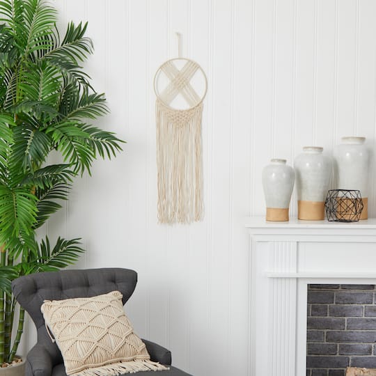 30" Boho Chic Woven Dreamcatcher Macrame Wall Art Décor